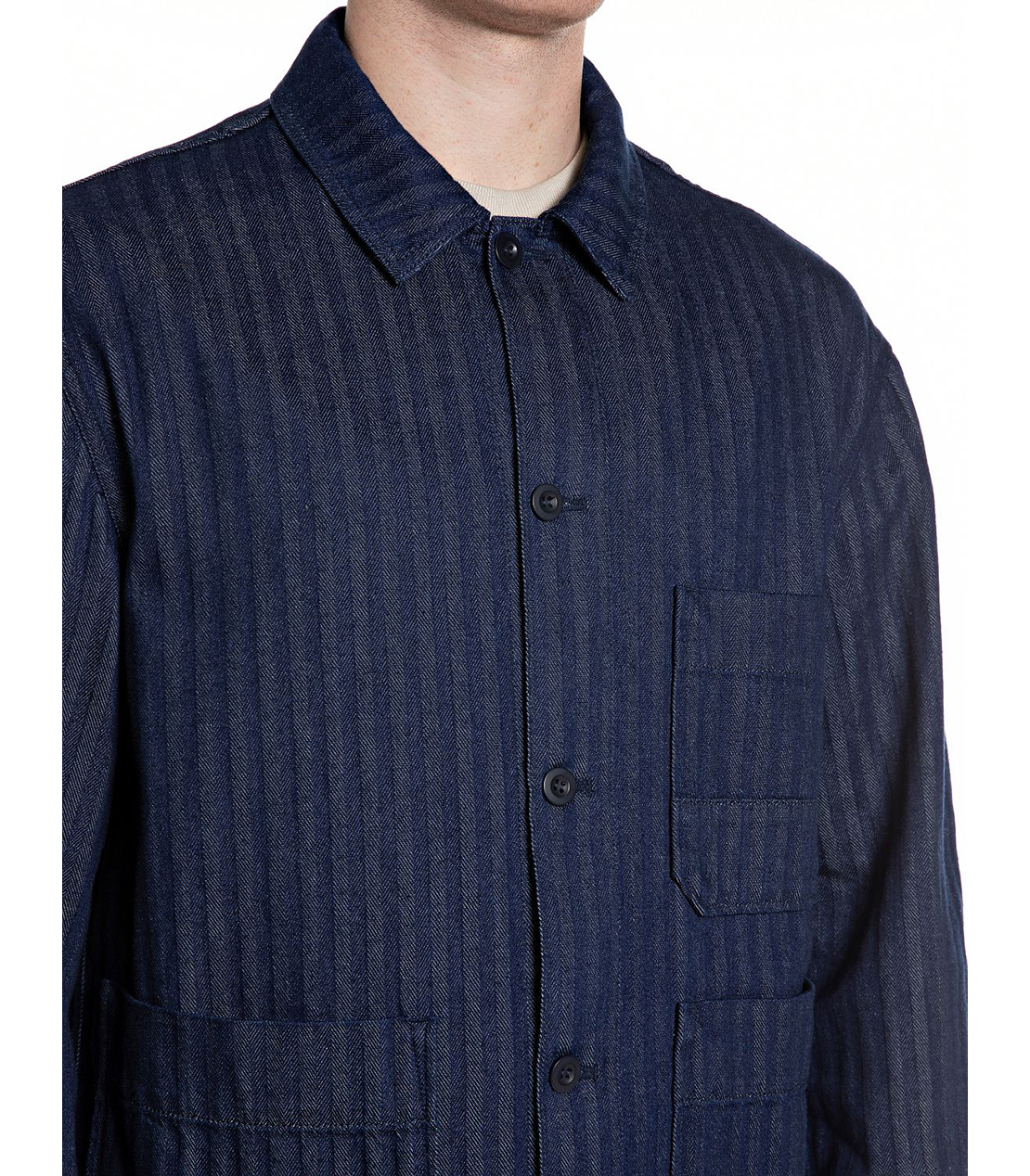 9oz リサイクルへリーンボーンジャケット 詳細画像 ダークブルー 3